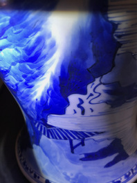 A Chinese blue and white yenyen 'river landscape' vase, Kangxi